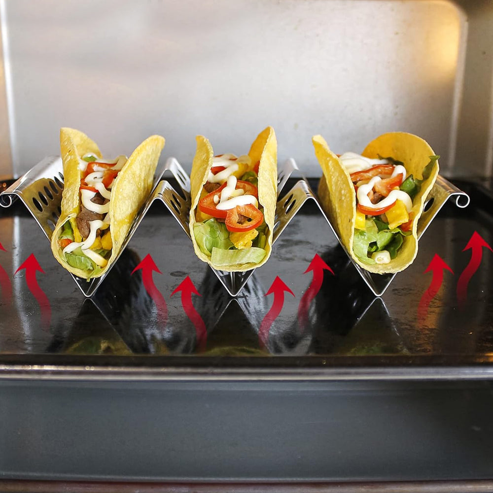 Stainless Steel Taco Holder Stand Holds 2 To 3 Tortillas