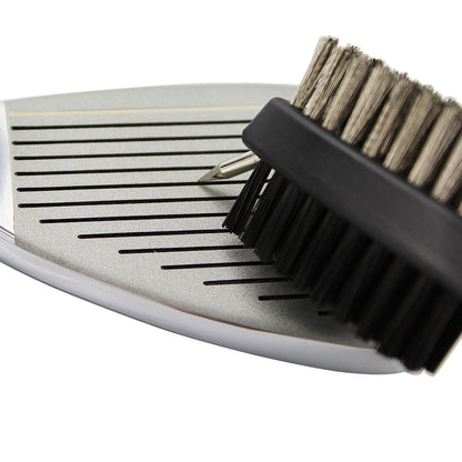 Double Sided Golf Cleaning Brush Club Brush and Groove Brush with Retractable Reel Green