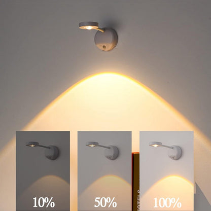 3Pcs Wireless Picture Lights and Mini Accent Spotlights LED Wall Sconce for Art Display-White