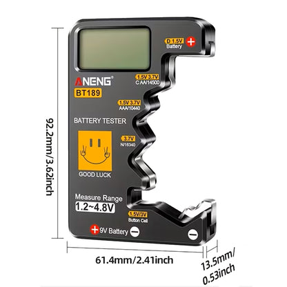 Multi Size Compatible Battery Tester LCD Digital Display Battery Checker
