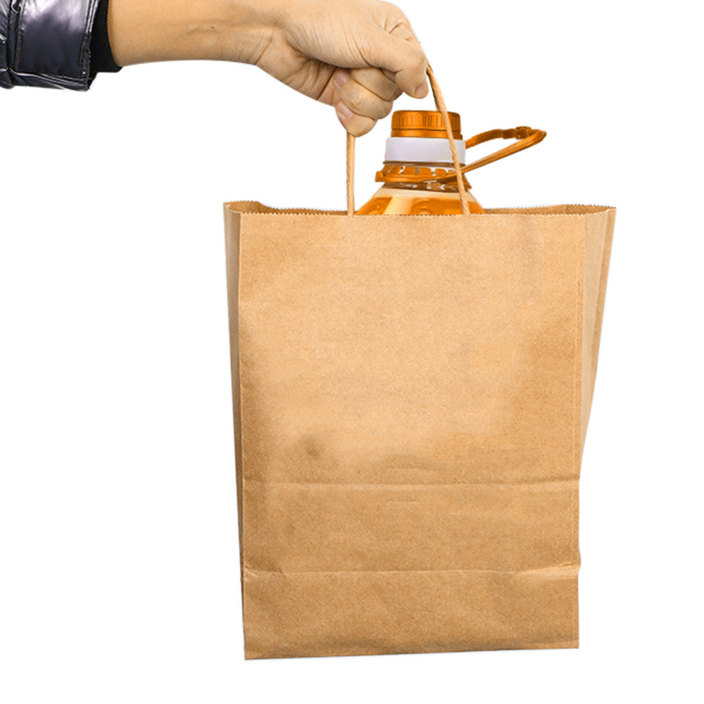 50 Pack Brown Kraft Paper Gift Shopping Bags with Handles