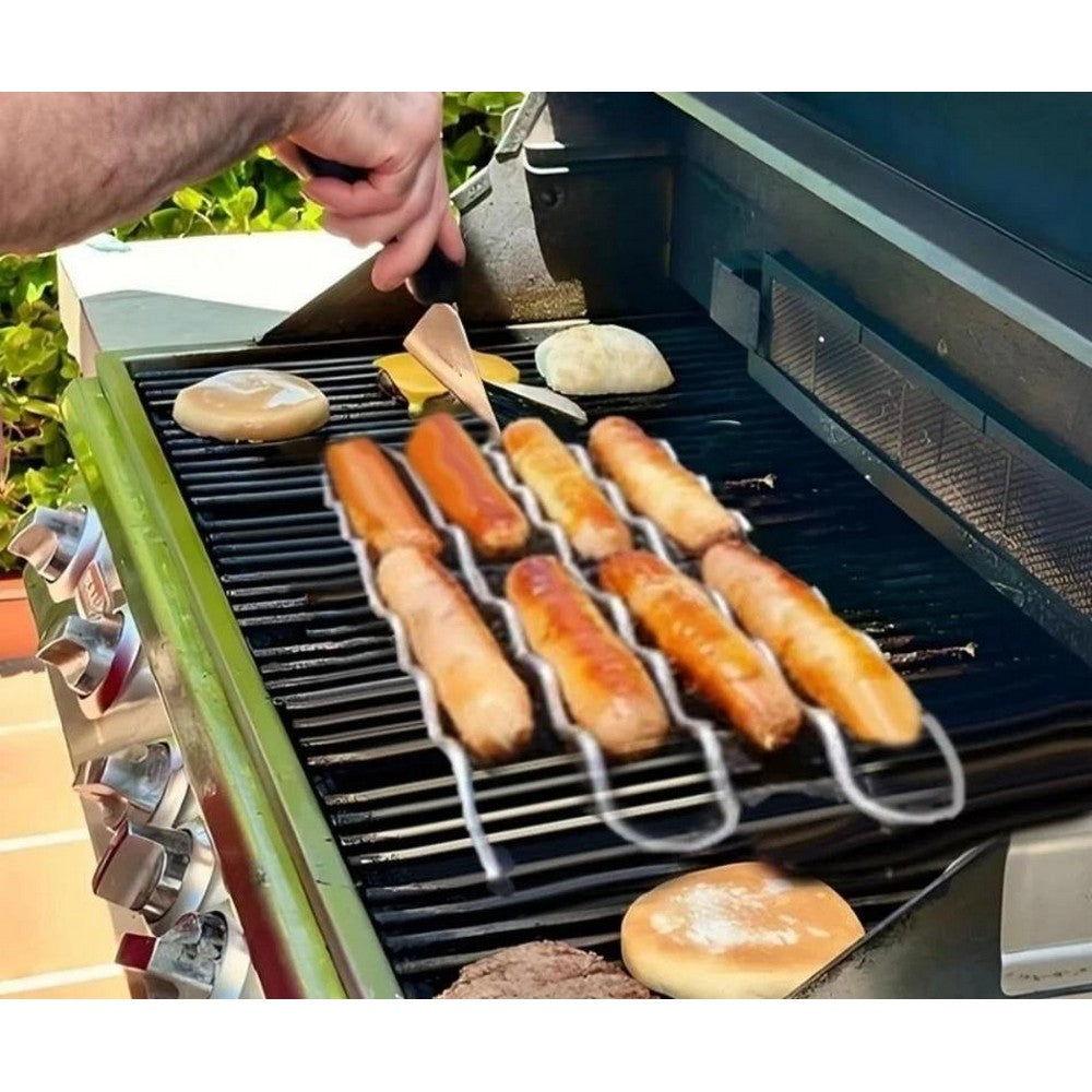 BBQ Sausage Roller Rack Stainless Steel Barbecue Sausages Roller Rack for Party