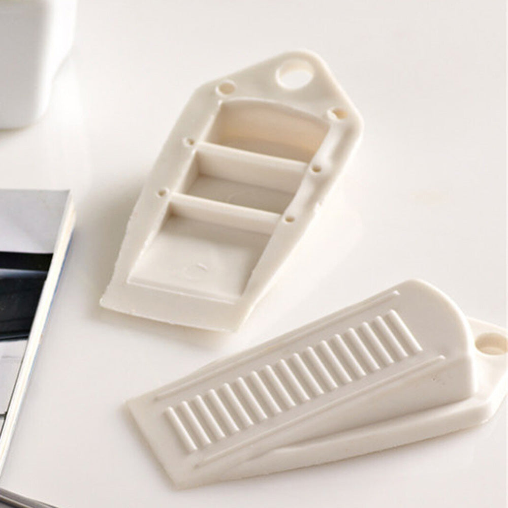 6PCS Door Wedge Stopper Rubber Grip Security Door Stoppers Wall Protector For Home-White