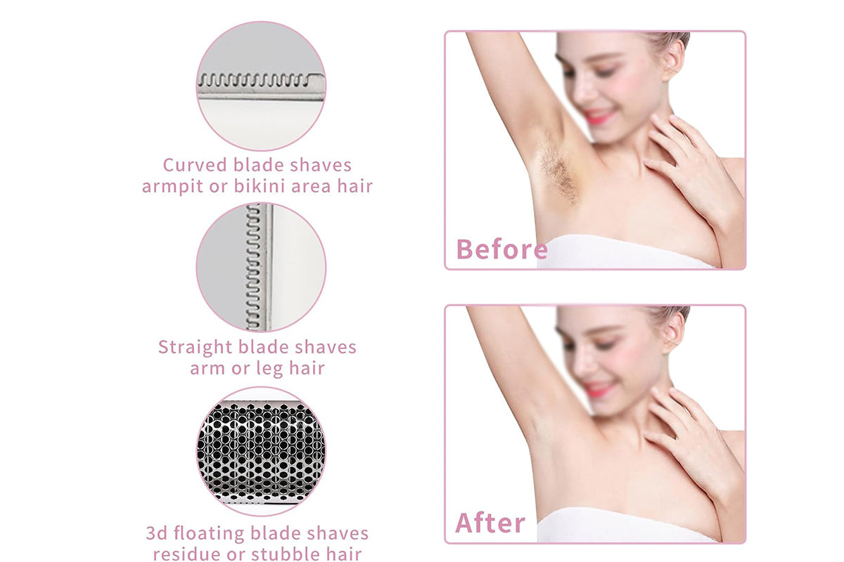 4 in 1 Wet and Dry Electric Razor Flawless Facial Hair Remover for Nose Face Leg