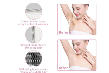 4 in 1 Wet and Dry Electric Razor Flawless Facial Hair Remover for Nose Face Leg