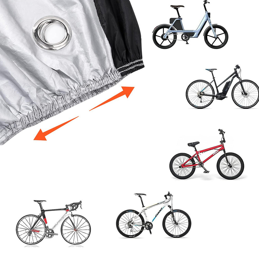 2Pcs 210D Waterproof Bike Cover with Lock Hole for Outdoor Storage