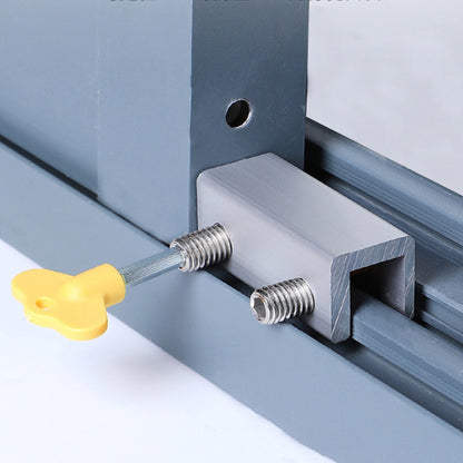 4 Pack Sliding Window Locks with Key for Vertical Horizontal Sliding Windows Doors-Silver