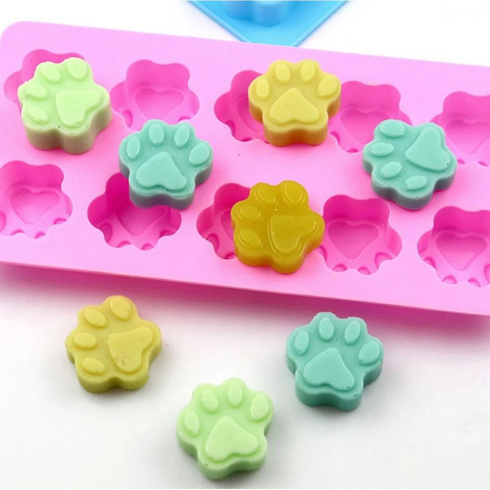 4Pcs Cat Paw and Bone Dog Treat Molds Silicone Molds for Chocolate Candy Jelly