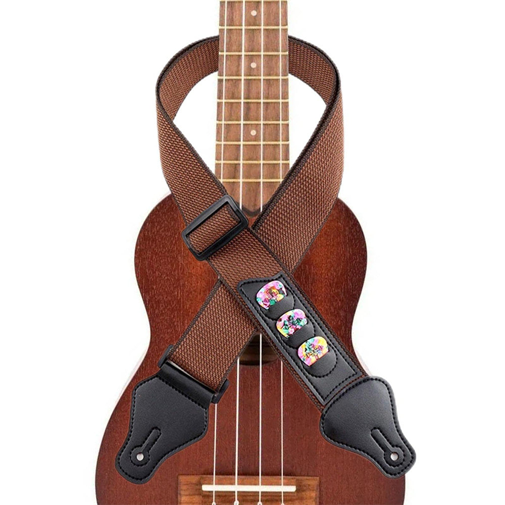 Guitar Strap for Acoustic Classic Electric and Bass Guitars -Brown