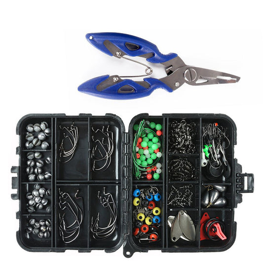 188Pcs Set Fishing Accessories Portable Fishing Tackle Kit for River Lake Reservoir Pond Fishing