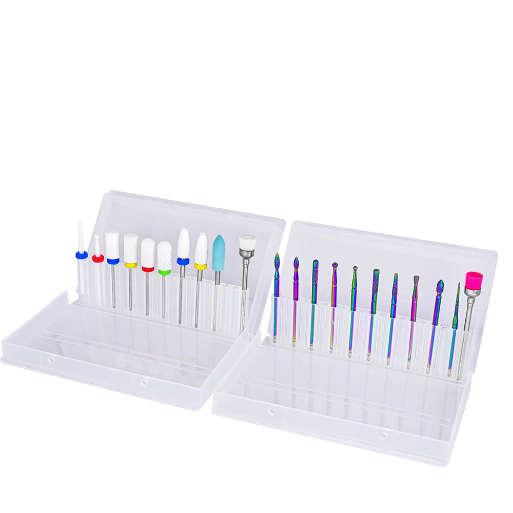 21 Piece Nail Drill Bits Set Ceramic Carbide Manicure Pedicure Kit