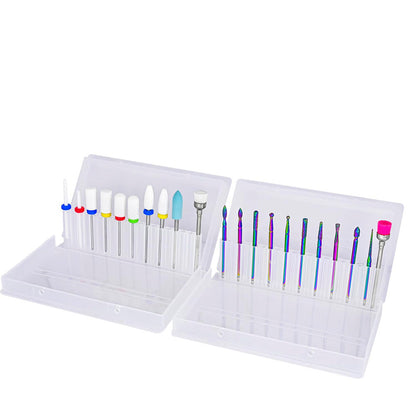 21 Piece Nail Drill Bits Set Ceramic Carbide Manicure Pedicure Kit