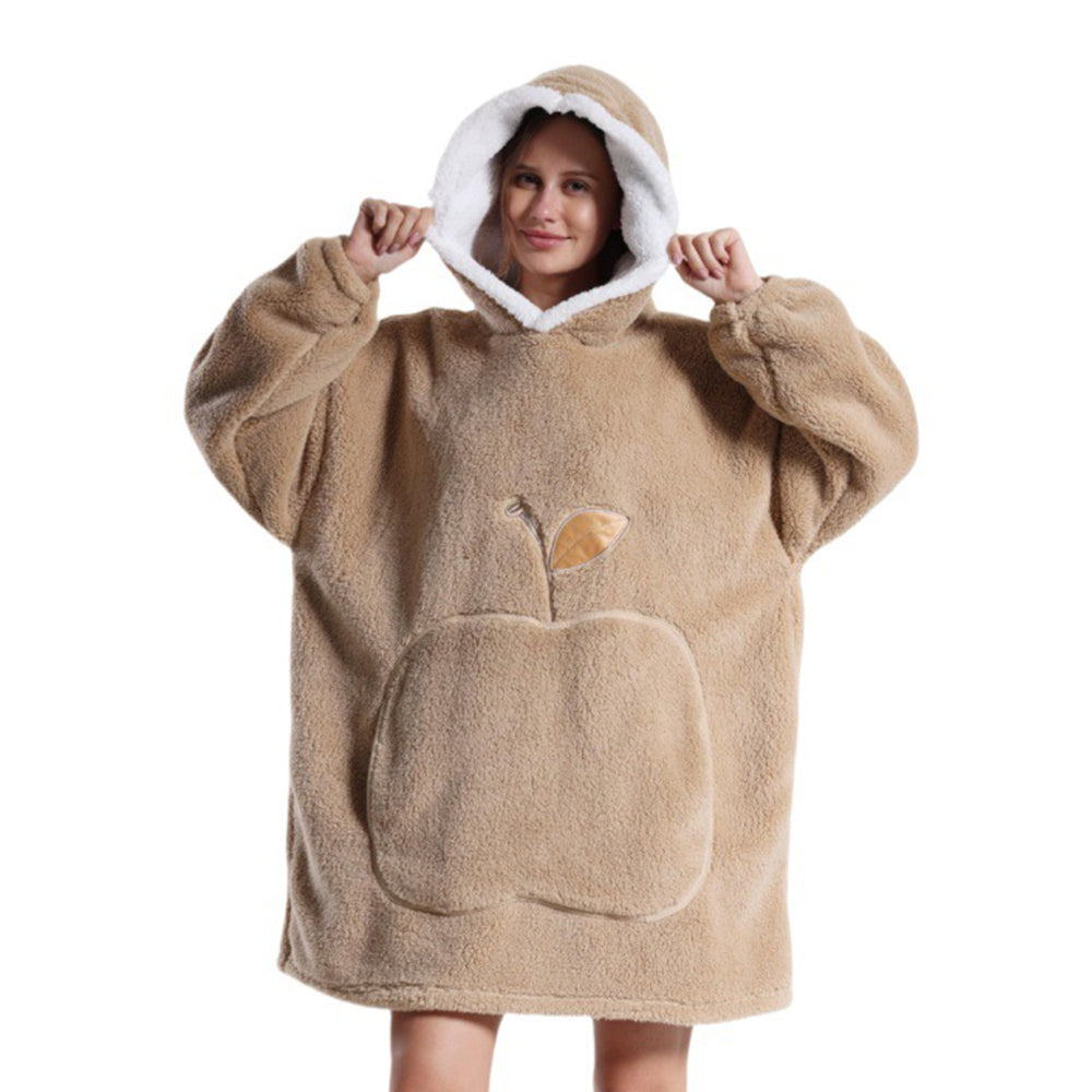 Unisex Hoodie Blanket Oversized Wearable Throw Blanket Coffee
