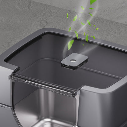 Fully Enclosed Flip Top Stainless Steel Cat Litter Box Large Space and Odor Control