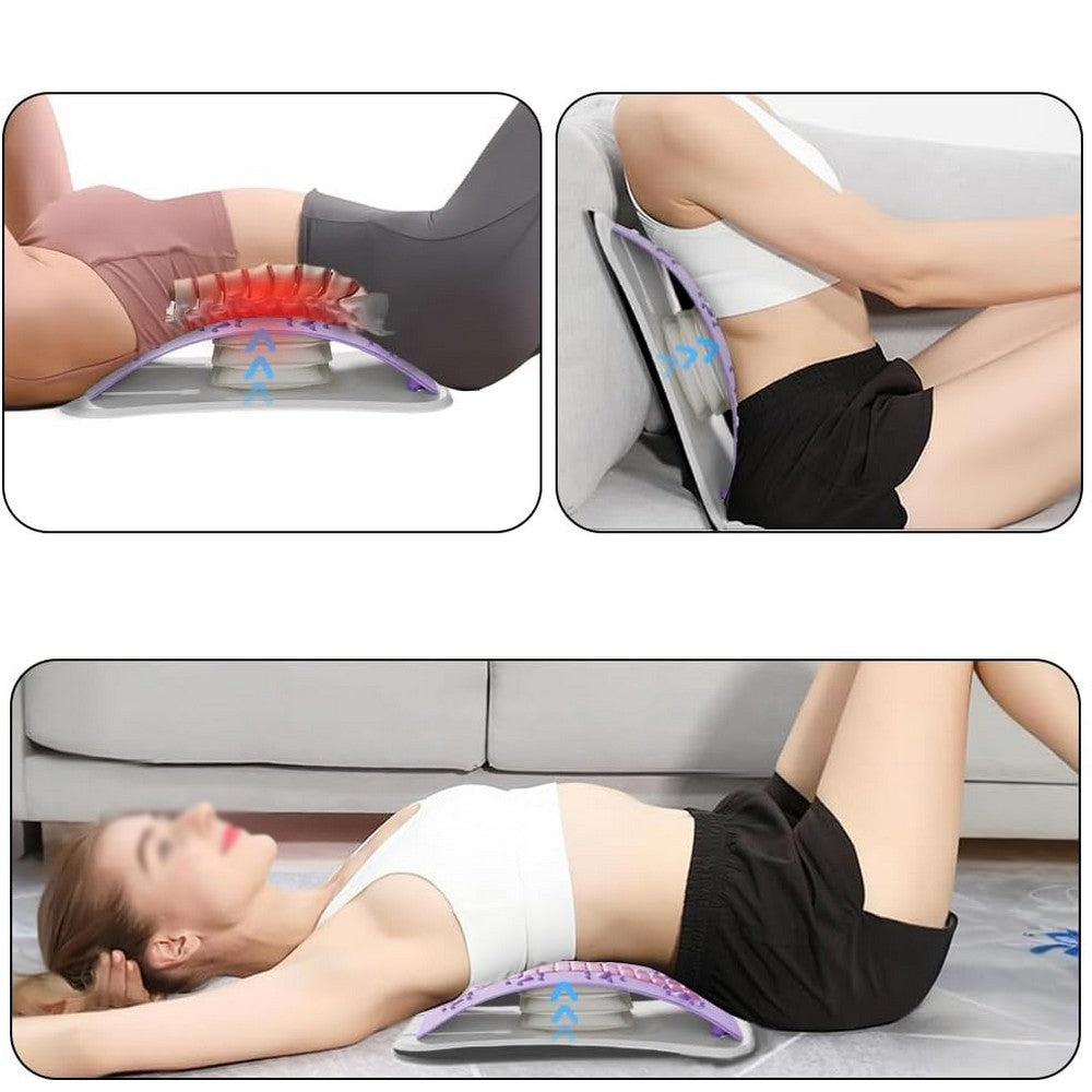 Back Stretcher for Lower Back Pain Relief Back Cracker Board Lumbar Support Board-Purple