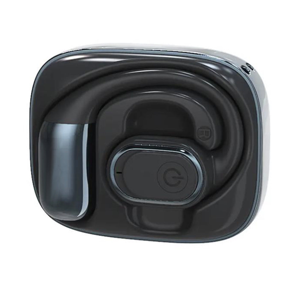 Bluetooth Open Ear Earbuds Wireless Headphones with Earhooks Air Conduction Headset with Mic for Running Workout Black