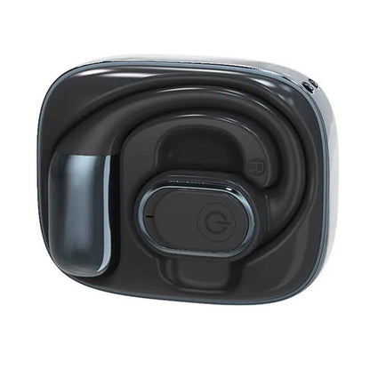 Bluetooth Open Ear Earbuds Wireless Headphones with Earhooks Air Conduction Headset with Mic for Running Workout Black