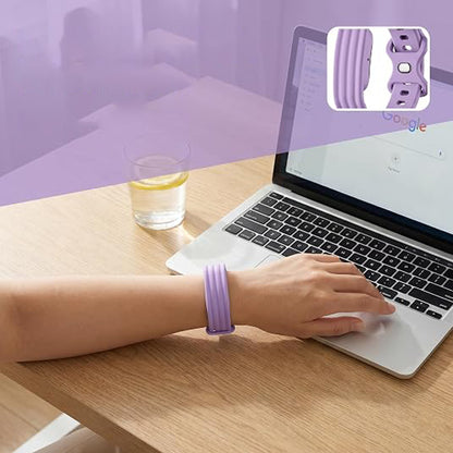 2 Piece Silicone Band Replacement for Google Fitbit Air-Blue and Purple