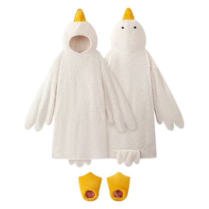 Oversized Cartoon Goose Hoodied Blanket Fleece Onesie - Style1