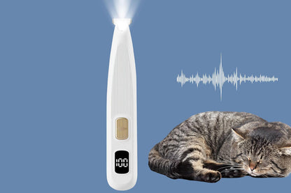 Electric Dog Paw Trimmer with LED Light Digital Display Dual Speed Pet Groomer-White