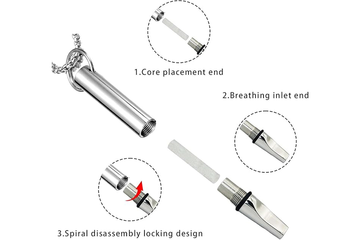 Breathing Necklace with 3 Flavoured Filters - Silver