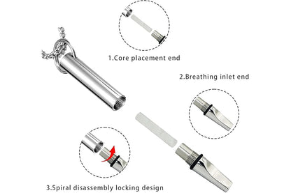 Breathing Necklace with 3 Flavoured Filters - Silver