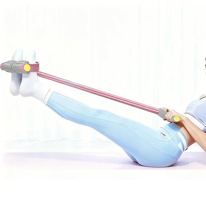 6 Tube Multifunction Pedal Resistance Band with Hand for Sit Up Home Gym Workout-Pink