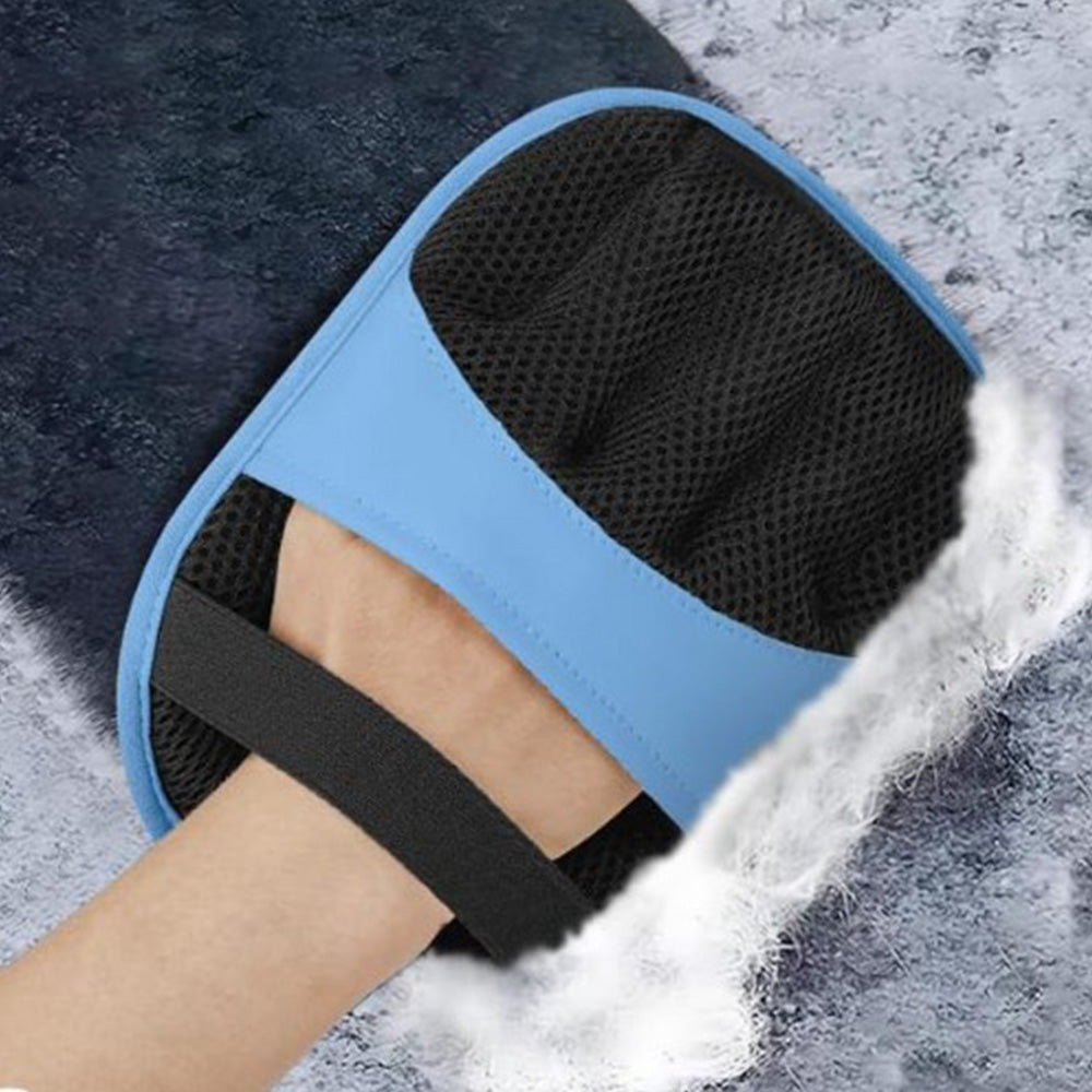 Electrostatic Pet Hair Remover Gloves Reusable Lint Brush for Furniture Car Seats-Blue
