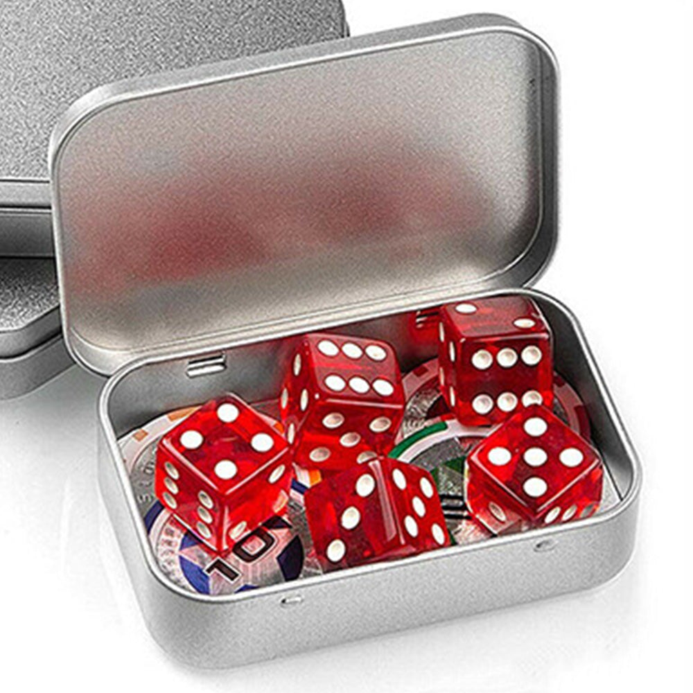 6 PCS Rectangular Small Tin Box with Hinged Lid