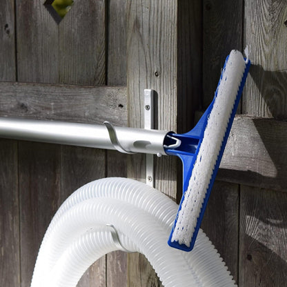 2Pcs Set Aluminum Pool Hanger Hook for Pool Pole Hose Brush Garden Tool