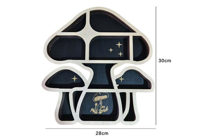 Wooden Shelf Halloween Crystal Display Shelf Decor-Mushroom