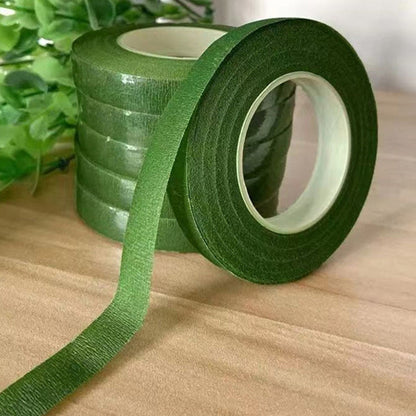 12 Piece Crepe Paper Floral Tape for Bouquet Stem Wrapping - Dark Green