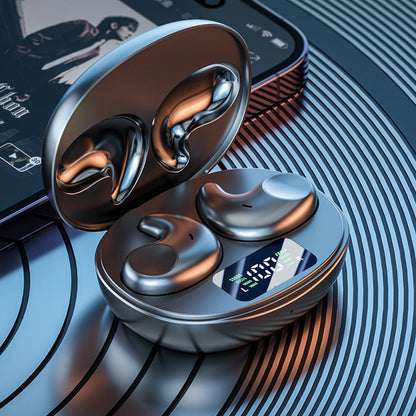 Invisible Wireless Earbuds with Bluetooth 5.3 Headphones for Sports Fitness Workout Black