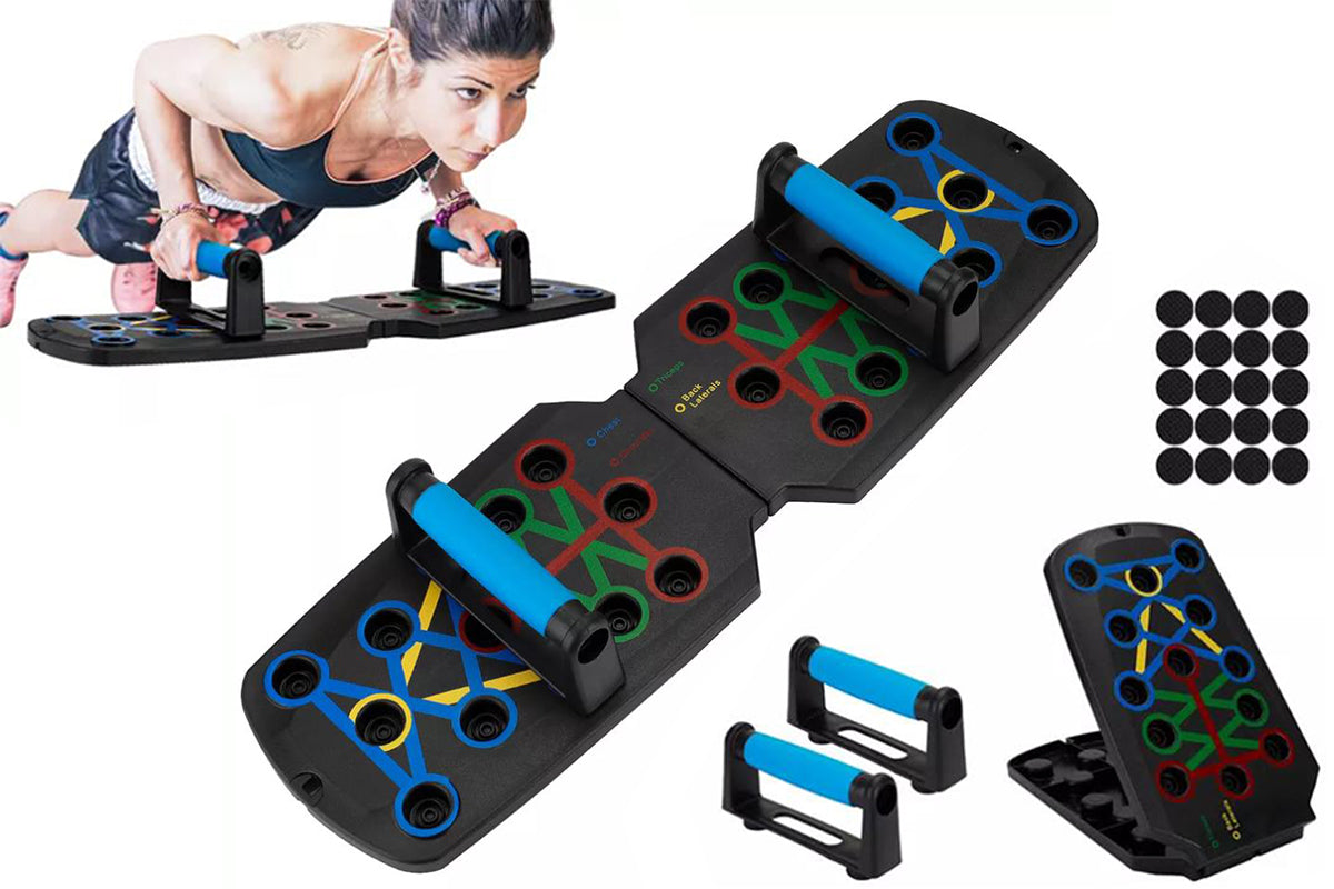 28 in 1 Foldable Push Up Board with Resistance Bands for Full Body Strength Training