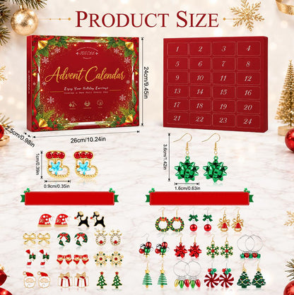 Christmas 24 Day Earring Advent Calendar Gift Box for Women