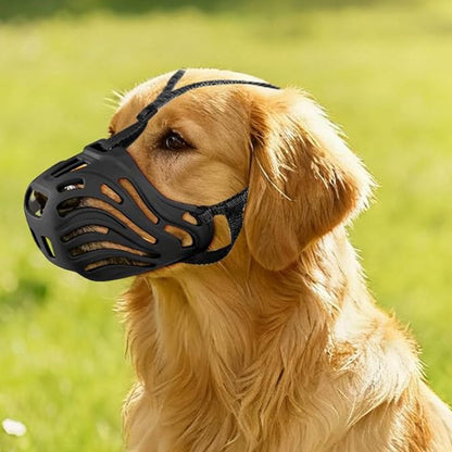 Soft Silicone Dog Muzzle Basket Breathable Anti Biting Chewing for Small Large Dogs