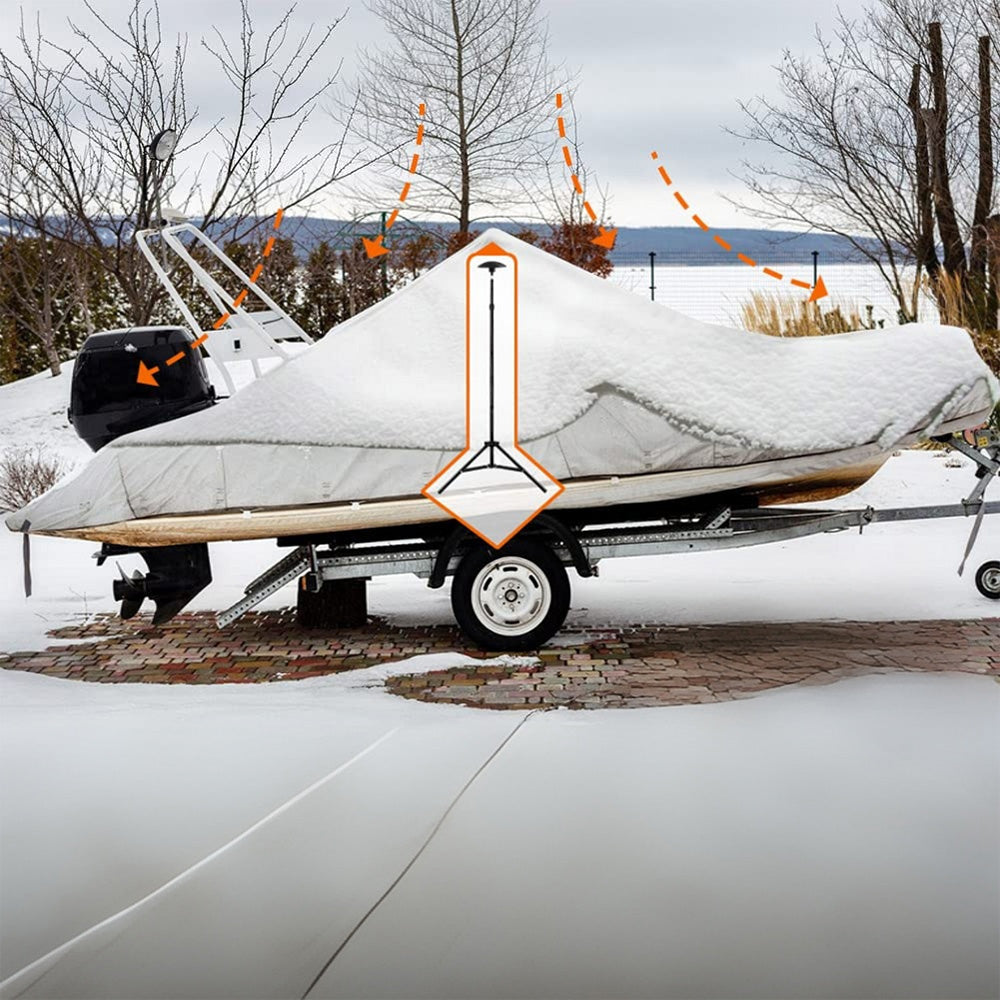 Telescopic Boat Cover Support Pole with Adjustable Triangular Base