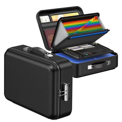 Fireproof Document Box ââ‚?Hard Case File Organizer with Mechanical Lock