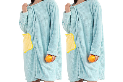 2Pcs Absorbent Wearable Hooded Surf Poncho Quick-Dry Blanket Towels For Swiming Surfing Aquatics-Blue