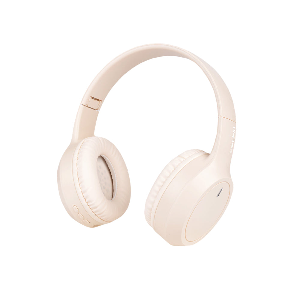 Bluetooth 5.3 Wireless Headphones Rechargeable Earphones Headset with Mic-Khaki