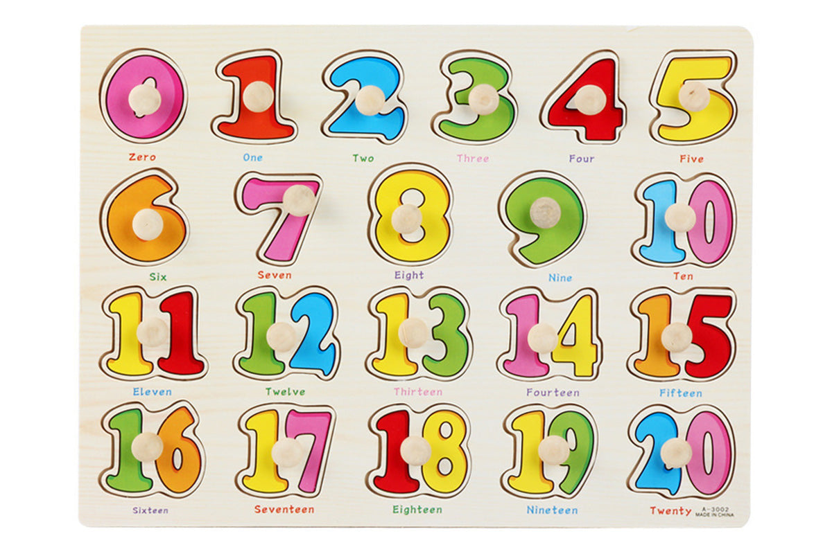 4 Sets Wooden Peg Puzzle for Girls Boys with Alphabet Animal Dinosaur Vehicle