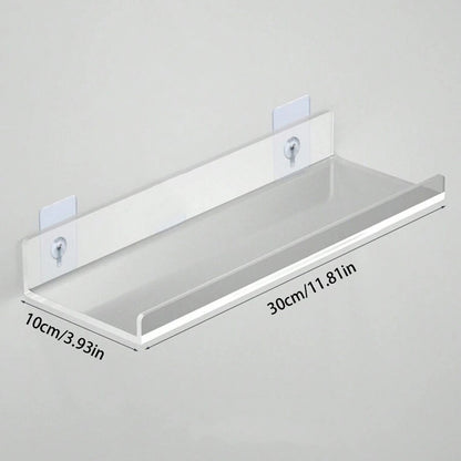 4 Pack Acrylic Wall Shelves Clear No Drill Storage Rack for Bedroom Living Room Bathroom
