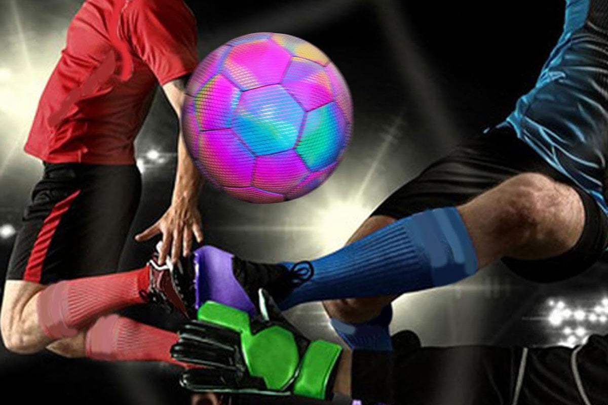 Reflective Soccer Ball Luminous Night Glow Football for Student Training