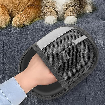 2Pcs Pet Hair Remover Gloves Cats Dogs Hair Remover for Laundry Couch Furniture Carpet-Black