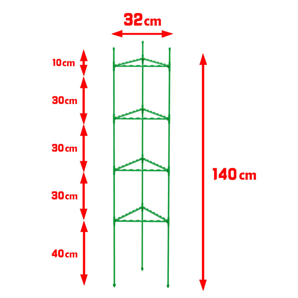 4-Tier Plant Stem Support Kits Plant Tomato Cage Stake Arms for Garden