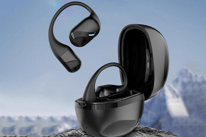 Open Ear Earbuds Bluetooth 5.3 Wireless Headphones IPX5 Waterproof for Sports-Black