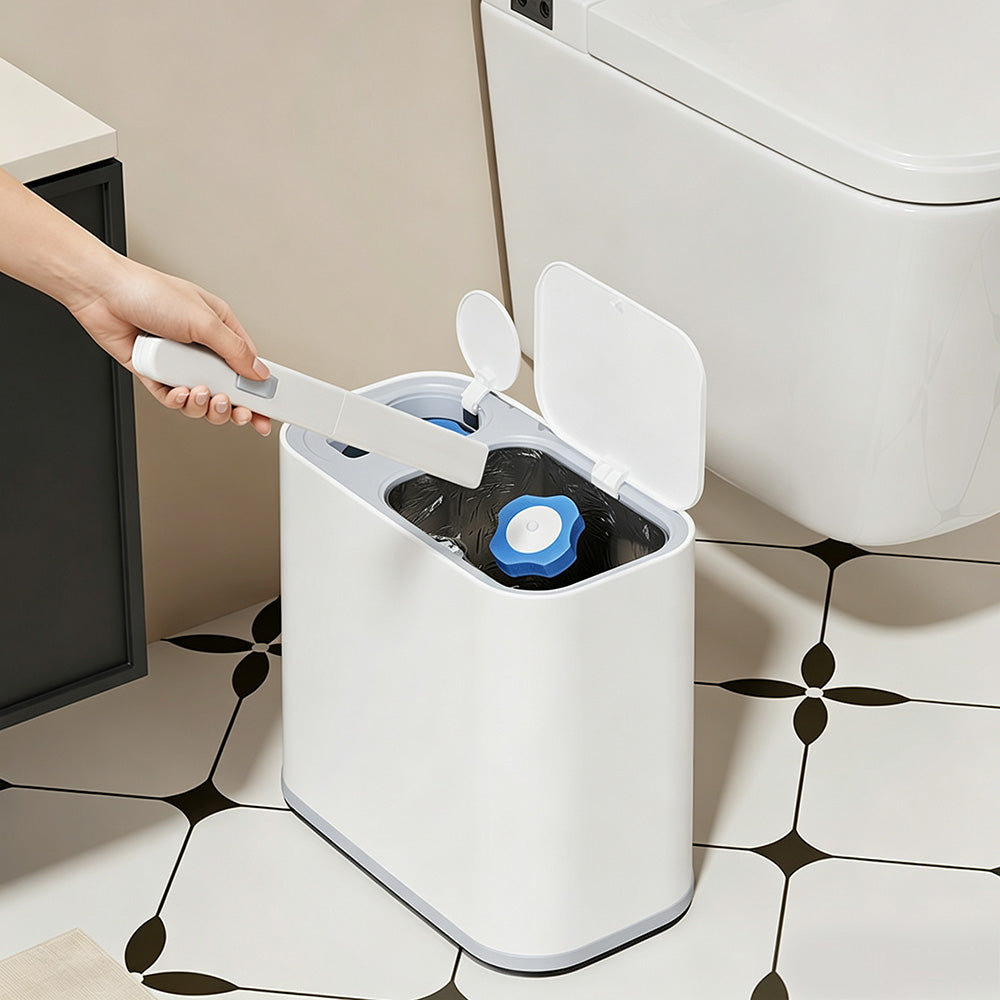 5L Wheeled Bathroom Bin with Toilet Brush