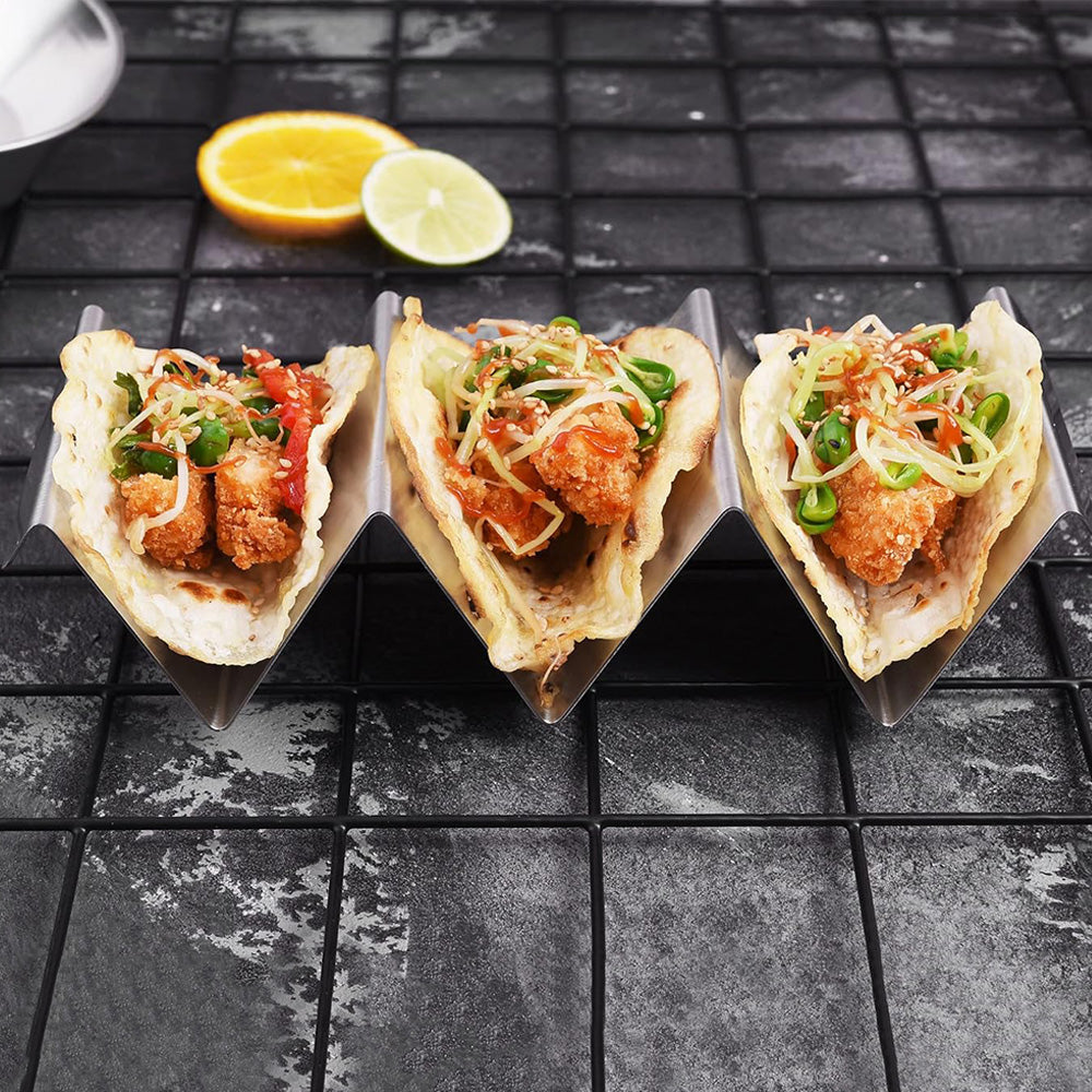 4Pcs Stainless Steel Taco Stand Rack Oven Safe Taco Holder