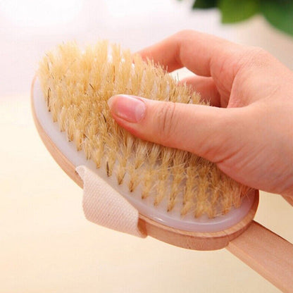 2 Pieces Long Handle Back Shower Brush with Detachable Strap