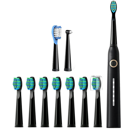 Ultrasonic Electric Toothbrush Rechargeable Sonic Toothbrush with 10 Replacement Brush Heads